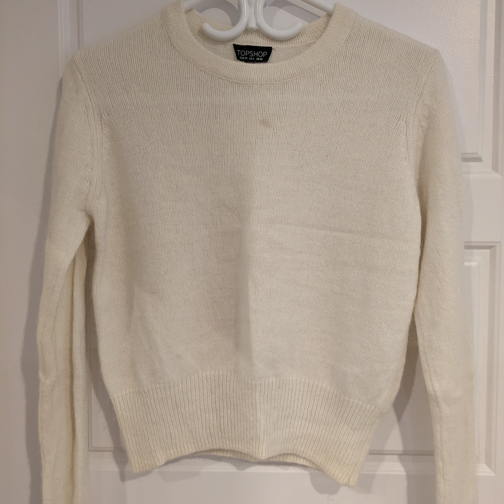Beautiful Topshop Women's Crew Neck Sweater With Angora Rabbit
